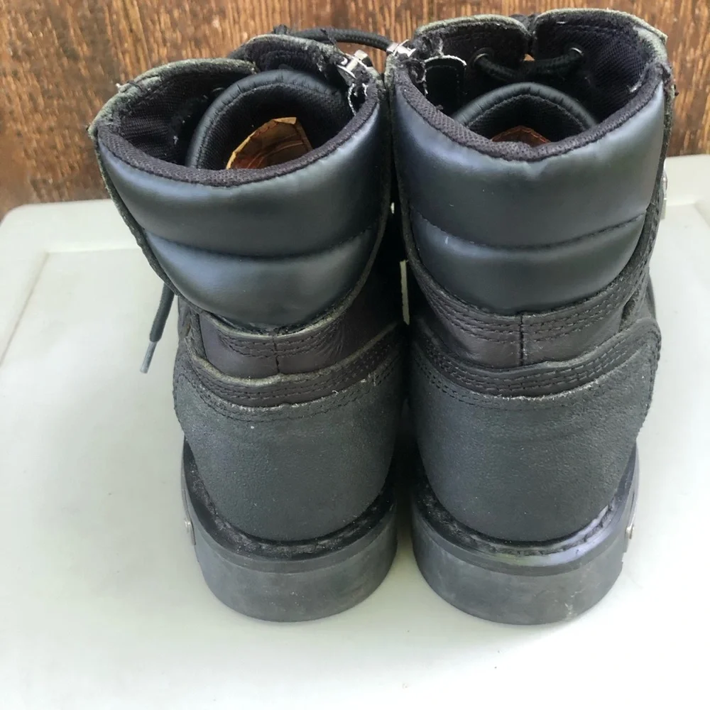 Harley-Davidson Black Lace-Up Motorcycle Boots with Metal Accents Men’s 13